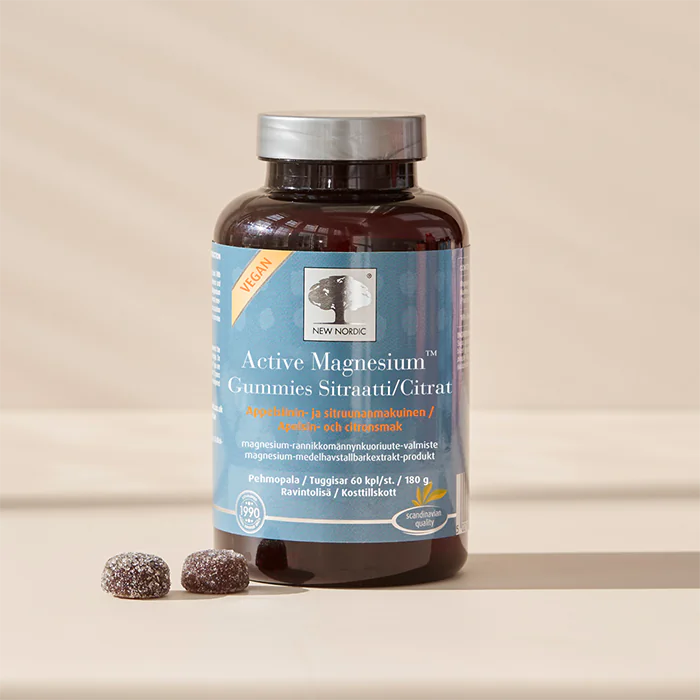 Active Magnesium Gummies Sitraatti -pehmopalat 60kpl - New Nordic