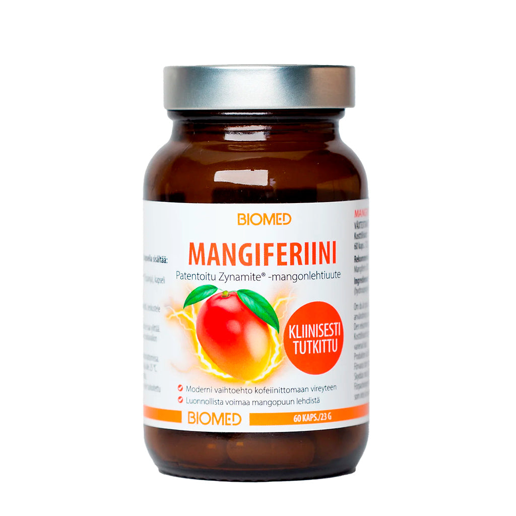 Zynamite® on uuden sukupolven kasvipohjainen uute, joka tukee mielen tarkkuutta, fyysistä suorituskykyä ja vireyttä – täysin ilman kofeiinia. Se on valmistettu patentoidusta Mangifera indica -uutteesta, eli mangonlehdistä saatavasta mangiferiinistä, joka tunnetaan vahvana polyfenolina. Tukee aivojen energia-aineenvaihduntaa ja tarkkaavaisuutta
Edistää luonnollista vireystilaa ja fokusta, ilman sydämentykytystä tai univaikeuksia
Toimii samalla antioksidanttina, joka suojaa kehoa hapetusstressiltä
Luonnolline