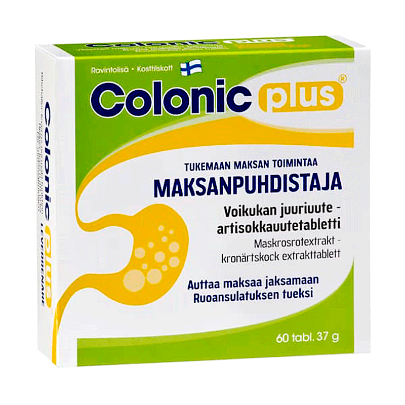 Sinun maksan toiminna tueksi
Colonic Plus Maksanpuhdistaja on voikukan juuriuute, artisokkauute ravintolisä ylläpitämään maksan normaalia toimintaa - Outletapteekki