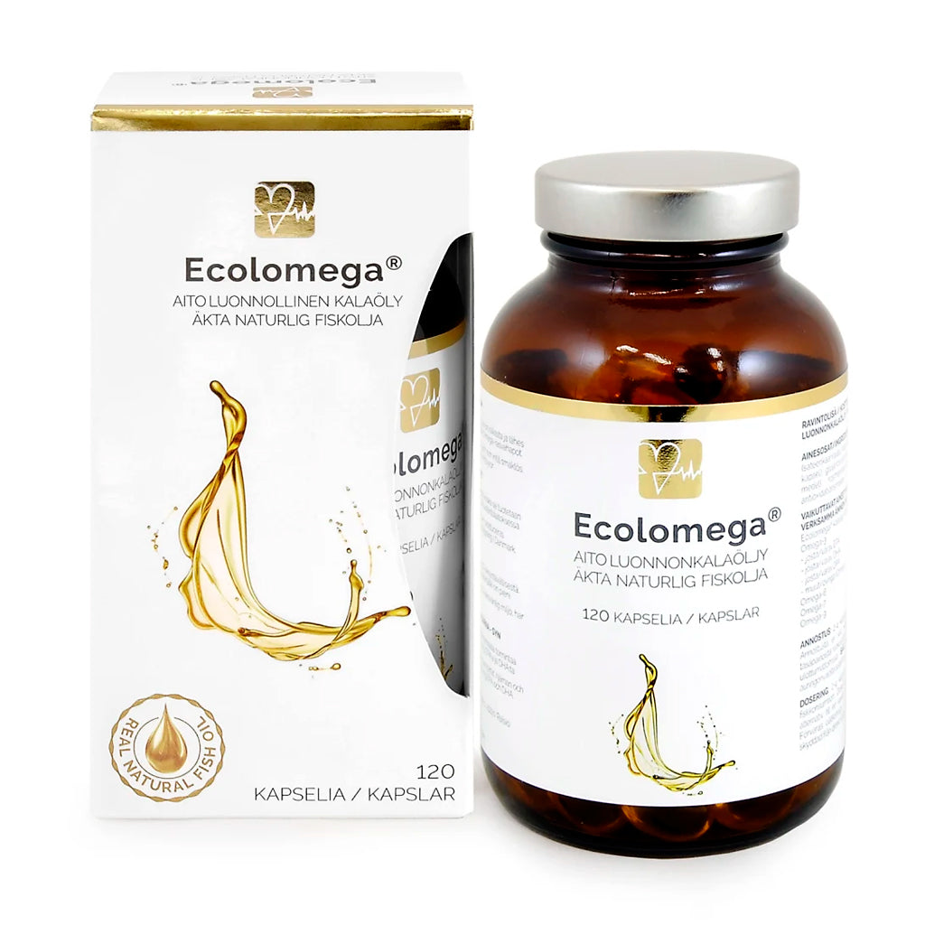 Ecolomegan kalaöljyt soveltuvat kaikille tuomaan sydämelle ja aivoille tärkeitä omega-3 rasvahappoja. Sisältää myös omegat 6, 7, ja 9.