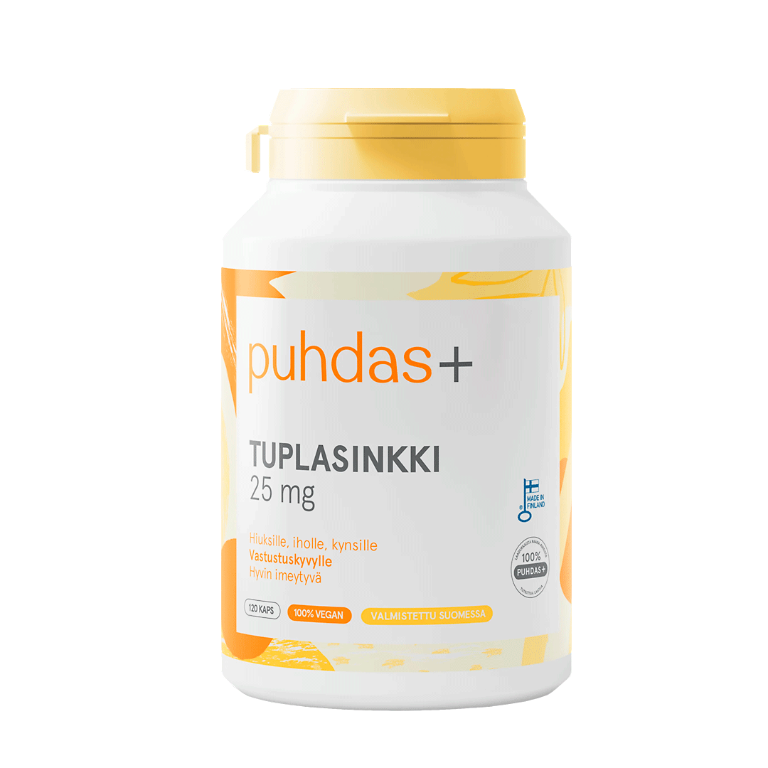 Sinkki on yksi tärkeimmistä hivenaineista ja esimerkiksi hyvän vastustuskyvyn kannalta välttämätön. Myös ihon, hiusten, kynsien ja silmien terveys on riippuvainen riittävästä sinkin saannista - Outletapteekki
