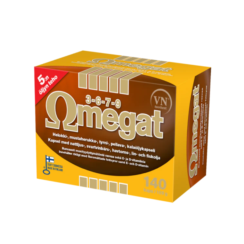 Kaikki omega-sarjan rasvahapot samassa valmisteessa omega 3 6 7 9 - Outletapteekki