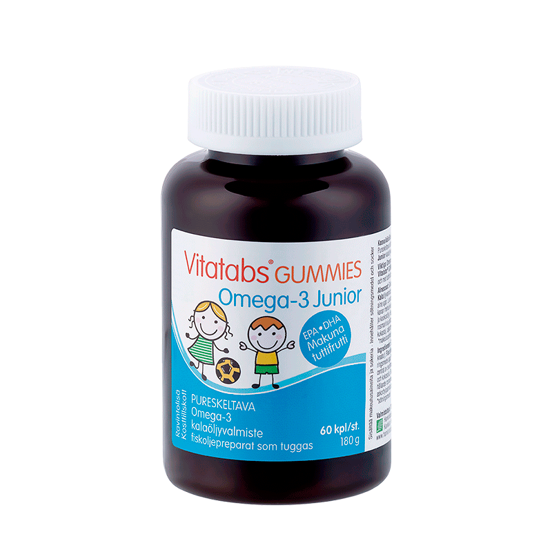 Vitatabs Gummies Omega-3 Junior muistille Outletapteekki