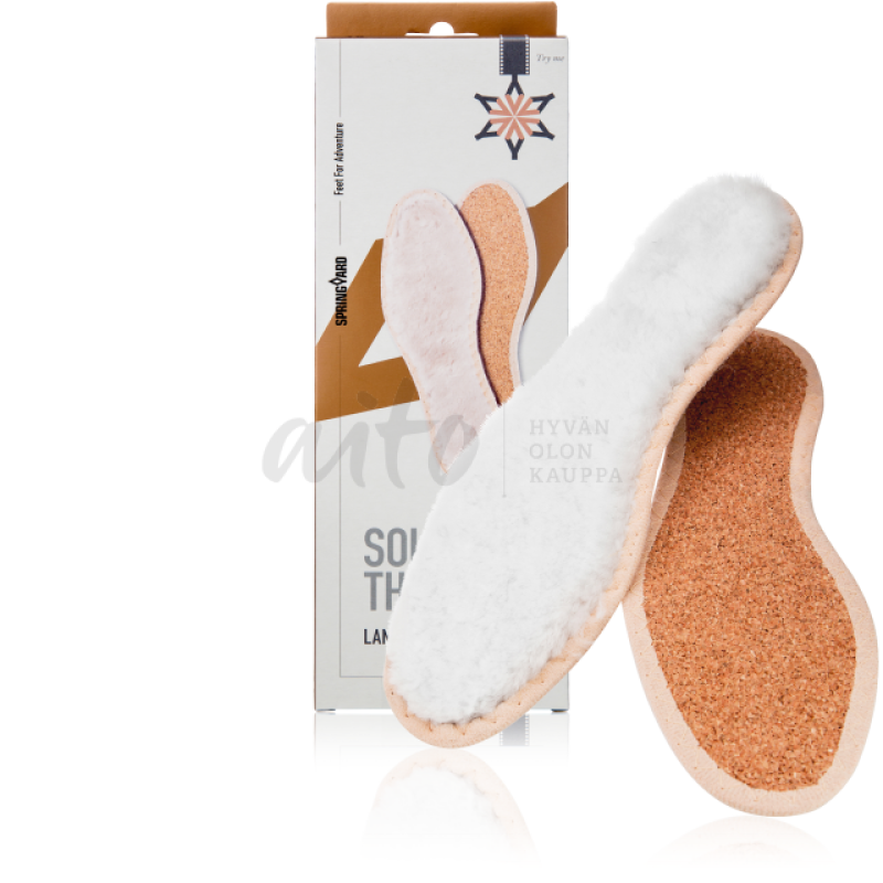 Lamb’s Wool lämpimät ja pehmeät villapohjalliset 100 % karitsanvillasta, korkkipohjalla. Pohjalliset on valmistettu aidosta karitsannahasta, joka tarjoaa mukavuutta ja pitää jalat lämpiminä. Pohjallisten korkkipohja antaa lisäsuojaa alhaalta tulevaa kylmyyttä vastaan.