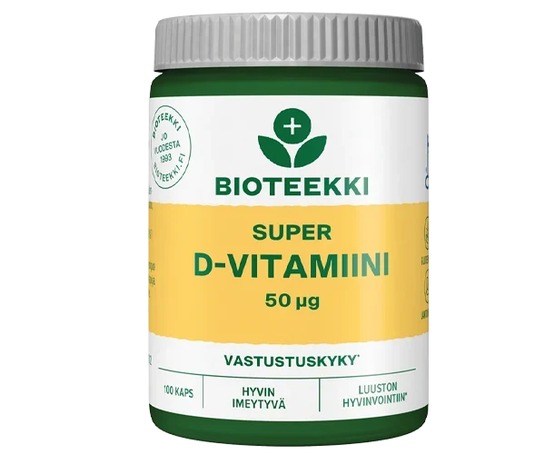 Super D-vitamiini 50µg 100 kaps - Bioteekki*