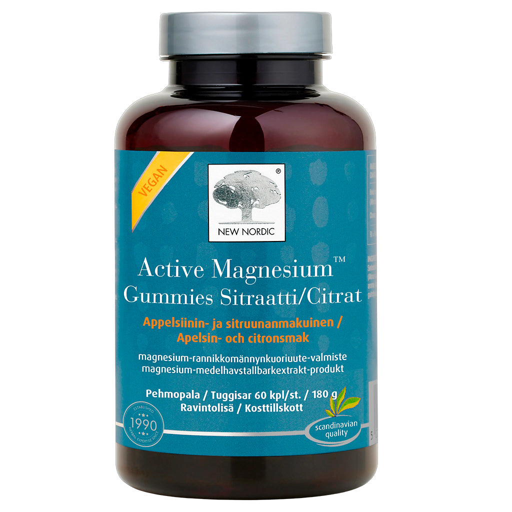 Magnesium auttaa vähentämään väsymystä ja uupumusta, ylläpitämään normaalia lihasten ja luuston toimintaa, ylläpitämään normaalia hermoston toimintaa ja normaalia psykologista toimintaa. Rannikkomännynkuoriuute tukee mikroverenkiertoa lisäämällä kapillaarien läpäisevyyttä.