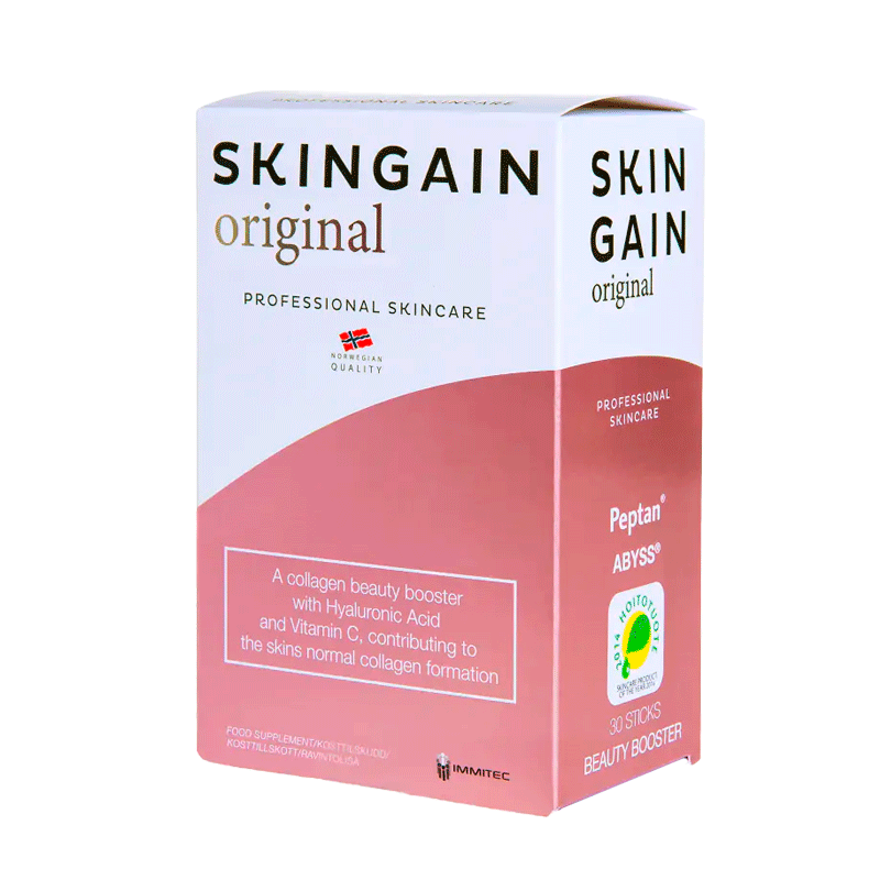 Skingain Original tutkittua tehoa ihon ja nivelten hyvinvoinnin tueksi.