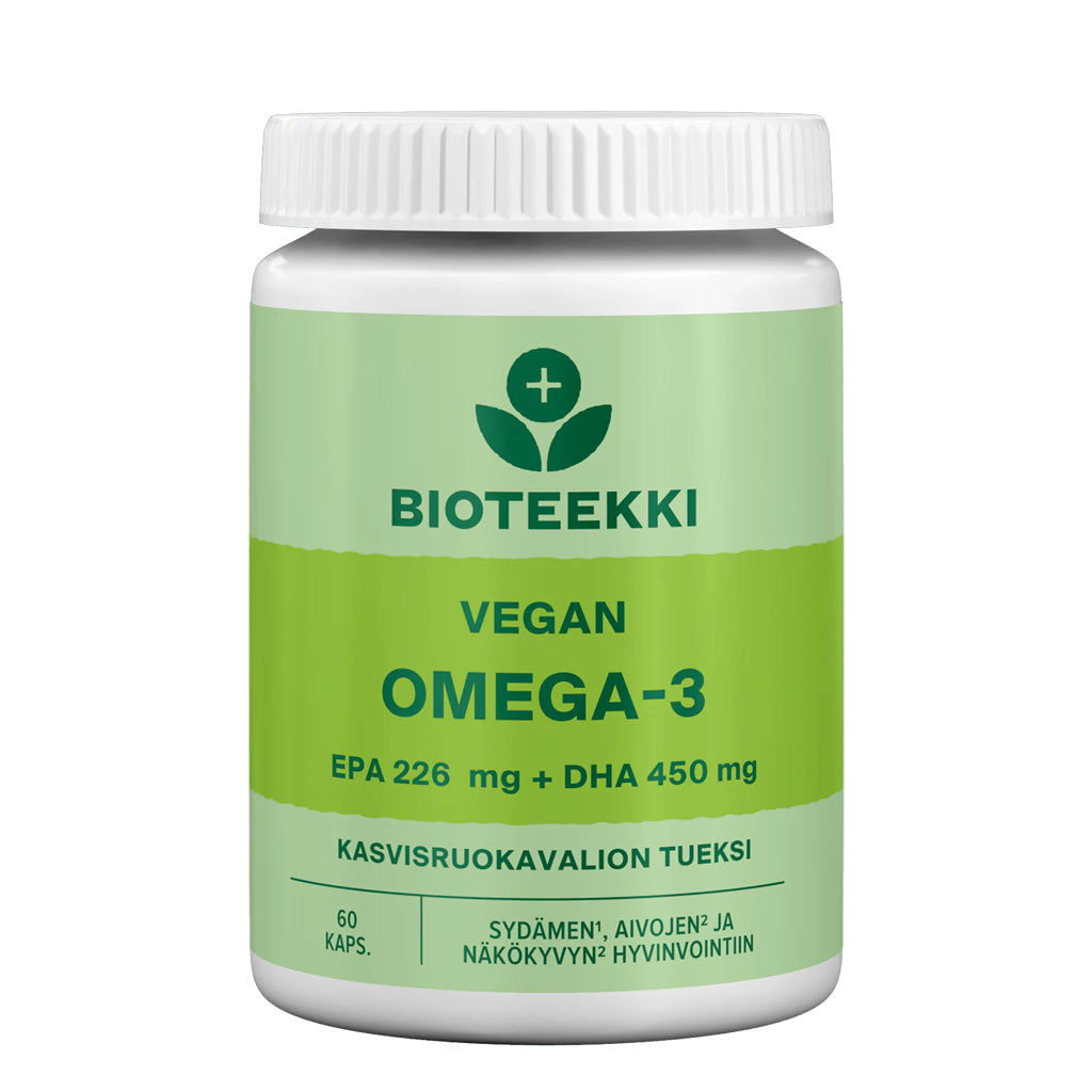 Vegan Omega-3 EPA 226 mg + DHA 450 mg 60 kaps - Bioteekki