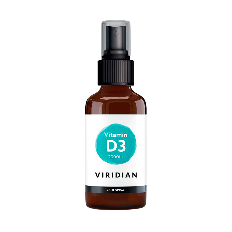 Viridian D3-vitamiinispray on vahva, hyvänmakuinen ja 100 % luonnollinen D3-vitamiinilisä. Vegaaninen D-vitamiinin muoto, joka on peräisin jäkälästä - Outletapteekki