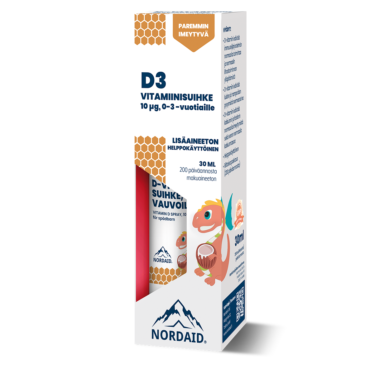 NORDAID D3 vitamiinisuihke 10 µg 0-3 -vuotiaille 30ml*