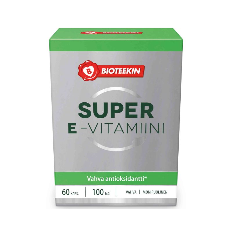 Bioteekin Super E-vitamiini 100mg 60 kaps. | pvm 30.4.2025
