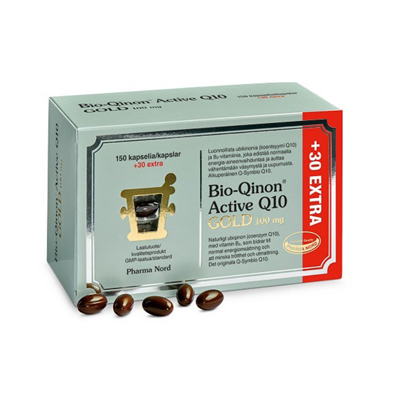 Bio-Qinon Active Q10 Gold 100 mg 150+30 kaps *seleenit kaupan päälle*